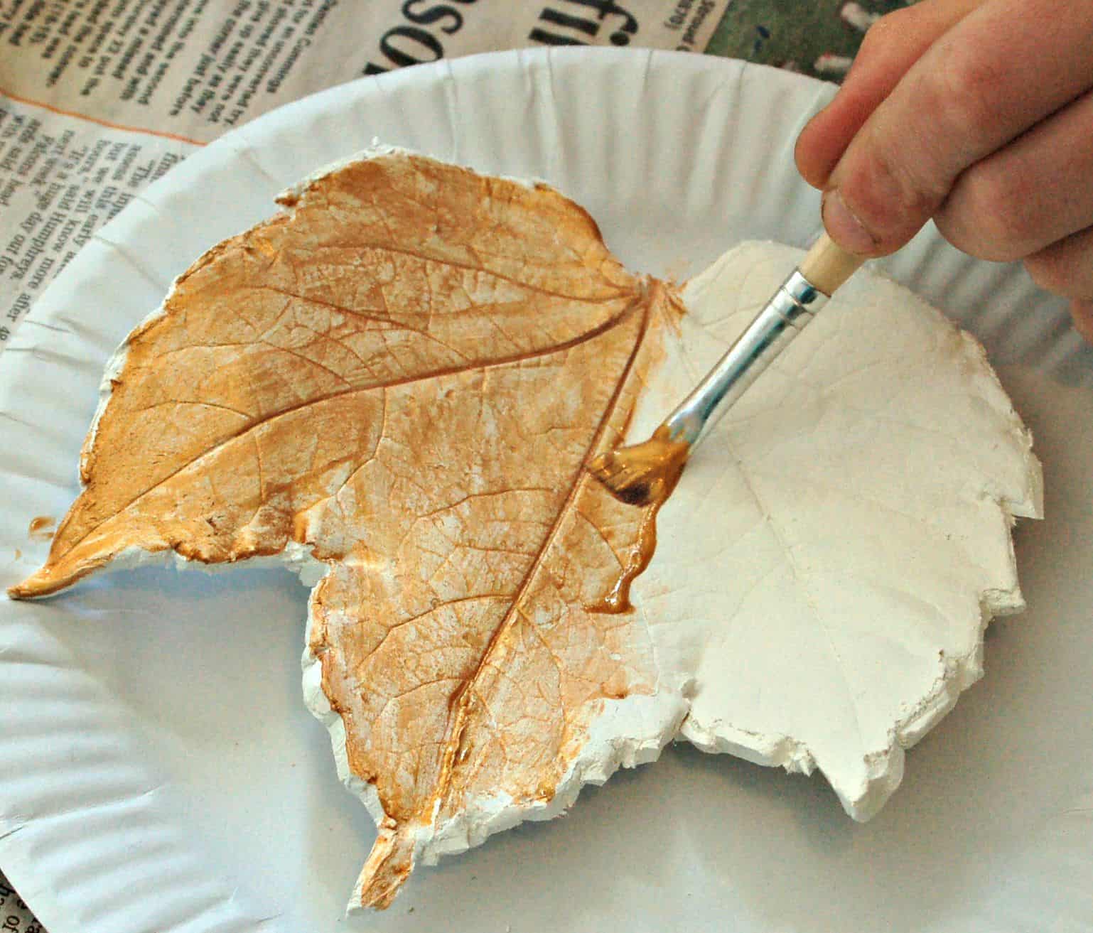 Use leaves you have collected to make these beautiful little air dried clay dishes. Great, simple, fun craft for kids. 