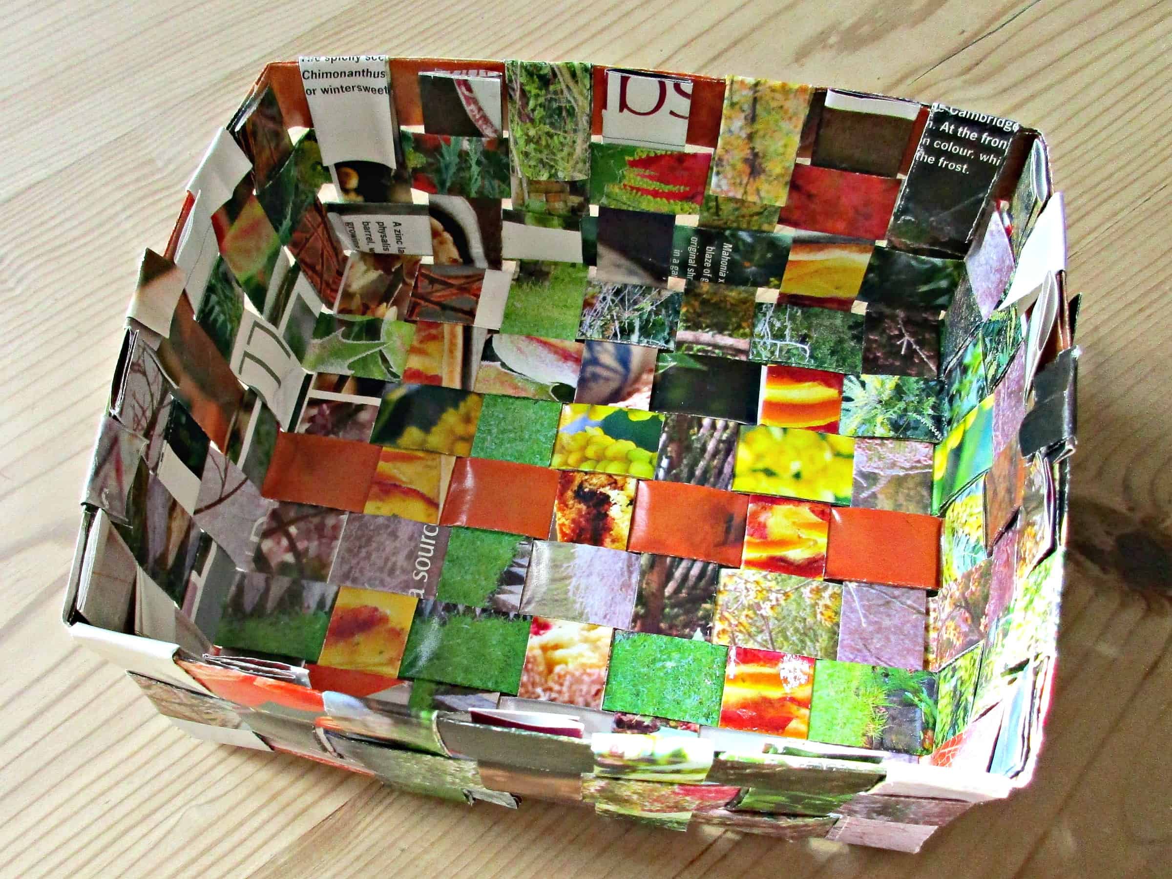 10 Recycled Crafts To Try With The Kids Recycled Magazine Basket 