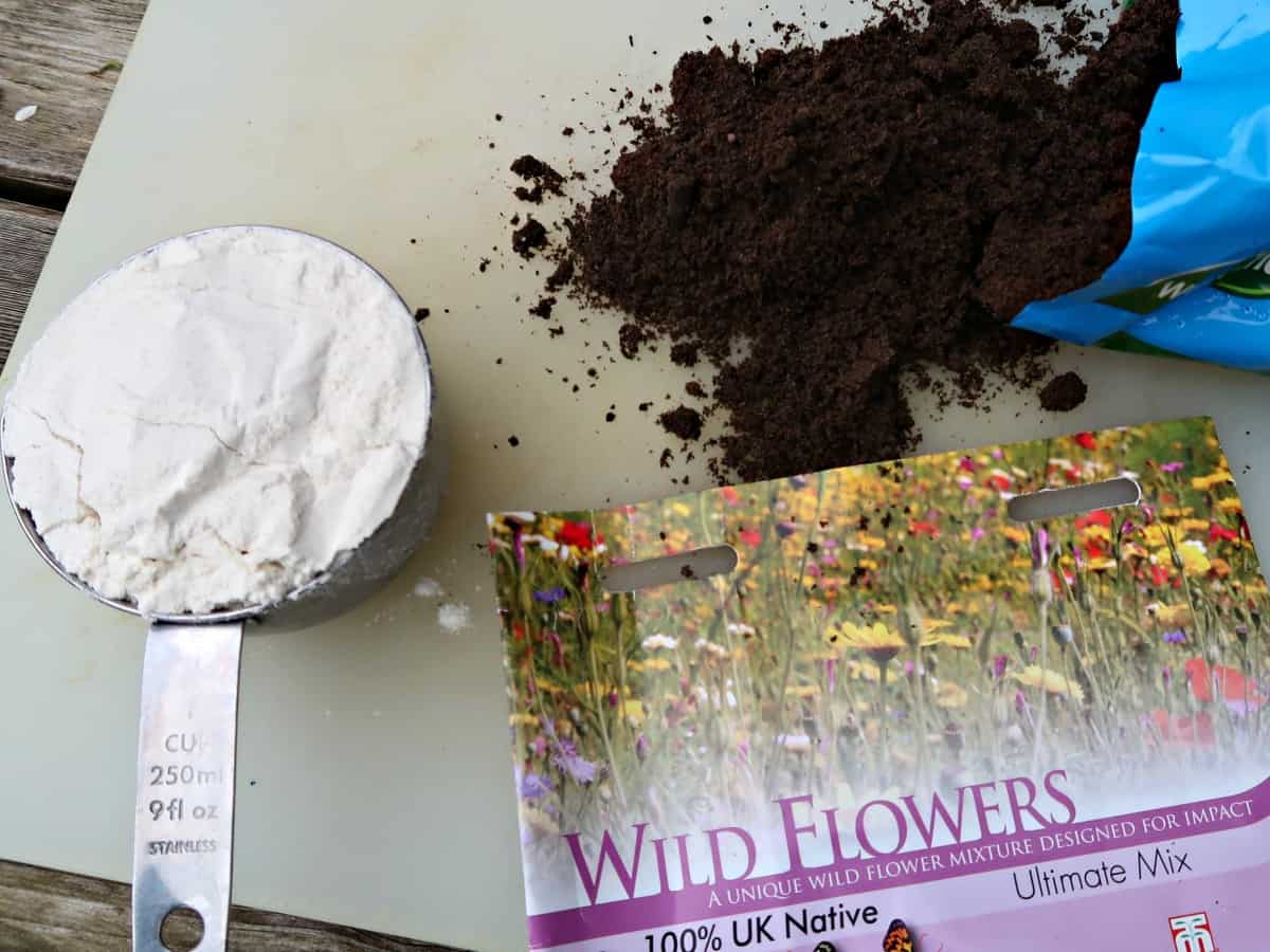 We make Wildflower seed bombs using household flour, seed compost and native wildflower seeds. They are perfect for brightening up an unloved corner of your neighbourhood.